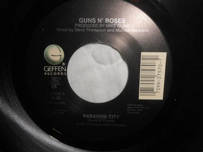 GUNS N' ROSES~"PARADISE CITY"~Orig. 1989~HARD ROCK~HEAVY METAL~7'' 45rpm~GEF~M- - Image 1 of 3