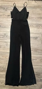 NWT Bebe Carissa High End Formal Casual Onepiece Black Jumpsuit  - Picture 1 of 2