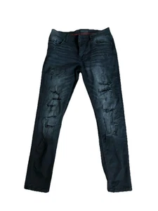 Arketype Mens Distressed Ripped Black Slim Jeans Size 34x32 - Picture 1 of 6