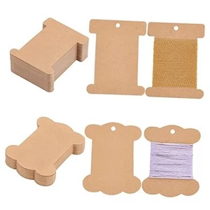 80pcs Ribbon Storage Organizer 3x4 Inch Ribbon Holder Flat Spool Bobbin Yarn - Picture 1 of 8