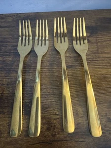 Cambridge Cranston Gold Mirror Stainless Steel Flatware Dinner Forks X 4 - Picture 1 of 1