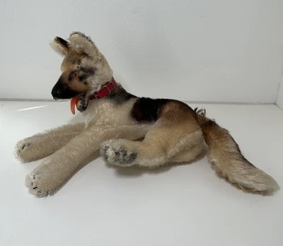 VTG-Steiff Arco German Shepherd 1960's Mohair Dog Lying 12" NO ID EXCELLENT - Image 1 of 4