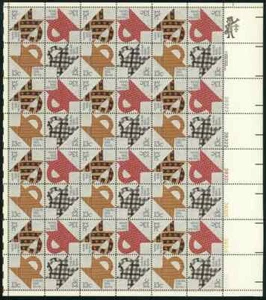 Basket Design Quilts Sheet of Forty Eight 13 Cent Postage Stamps Scott 1745-48 - Picture 1 of 1