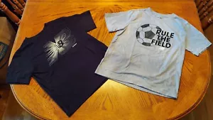 Boys - New Balance Black & Gray T-Shirts - 2 Pc Lot - Sz 8 - Picture 1 of 5