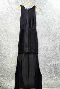 Bebe Womens Bodycon Dress Hi-Low Size M Black Stretch Knit Sleeveless - Picture 1 of 13