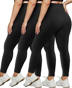 HLTPRO 3 Pack Plus Size Leggings for Women(X-Large - 4X)- High Waist Stretchy So - Picture 1 of 5
