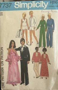 7737 Vintage Simplicity Sewing Pattern Wardrobe Fashion Dolls 11.5" Dress Gown - Picture 1 of 8