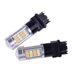 2x 3157 Doble Color Switchback LED Blanco/Ámbar DRL Señal de Giro Proyector Bombillas - Imagen 1 de 5