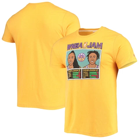 Men's Homage Ogwumike & Ogwumike Gold Los Angeles Sparks Jam T-Shirt Cover