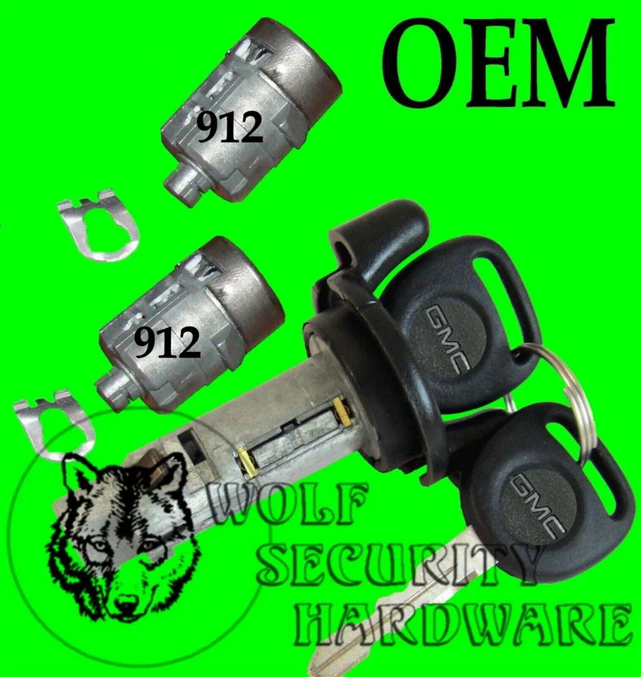 GMC Sierra Pickup GMT800 99-00 Ignition Key Switch Lock Cylinder & Door Lock Set - Image 1 of 3