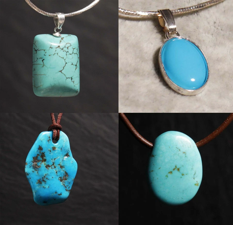 Unikat Edelstein Anhänger echt Türkis Natur für Kette und Lederband Steinschatz - Bild 1 von 1