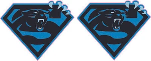 Carolina Panthers Superman Mini Football Helmet Decals - Picture 1 of 1