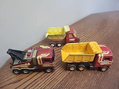 Camiones de volteo Mack "BUDDY L" de colección años 80 ¡Lote de 3! Metal Japón. Foto 1 de 4