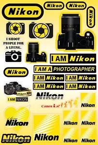 Nikon-Aufkleber-Set, Nikon-Aufkleber, Grafikaufkleber, laminiert - Bild 1 von 1