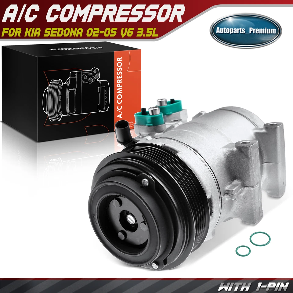 Nuevo compresor de aire acondicionado con embrague para Kia Sedona 2002 2003-2005 V6 3,5 L 1K52Y61450 Foto 1 de 4