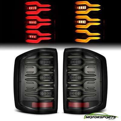 Luces traseras LED 16-18 Silverado1500 15-19 2500/3500HD/Sierra 3500HD-Negro alfa Foto 1 de 4