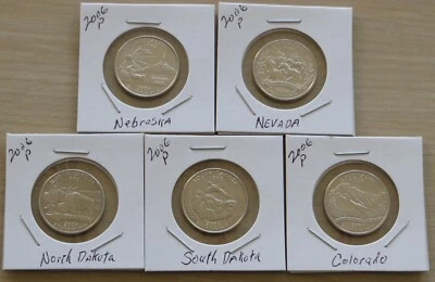 5 US State Quarters 2006p (L69P11-15) Uncirculated US mint quarters - Image 1 of 4