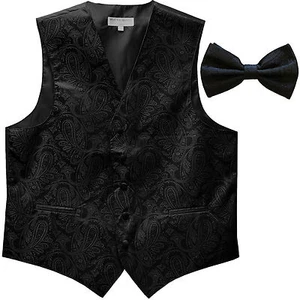Nuevo Vesuvio Napoli Para Hombre Cachemira Formal Chaleco Esmoquin Chaleco_Moño Negro - Imagen 1 de 5