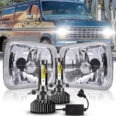 Par de faros LED Hi-Lo DRL para furgoneta Ford E-150 E-250 E-350 1982-2012 5x7 7x6" Foto 1 de 4