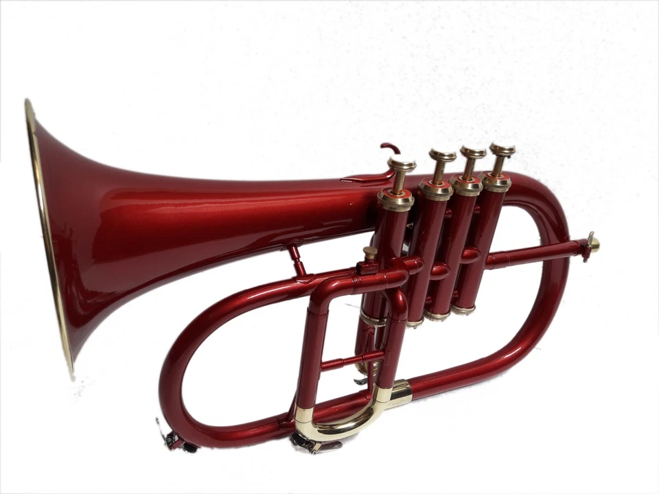 FLUGEL HORN RED BRASS  SOUND! Bb FLUGEL HORN BRASS WITH FREE CASE+MOUTHPIECE - Image 1 of 4