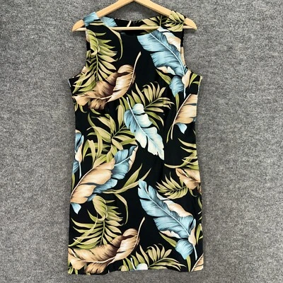 Vestido AGB Mujer 14 Negro Floral Cambio Midi Cremallera Sin Mangas Informal Elastizado Foto 1 de 4