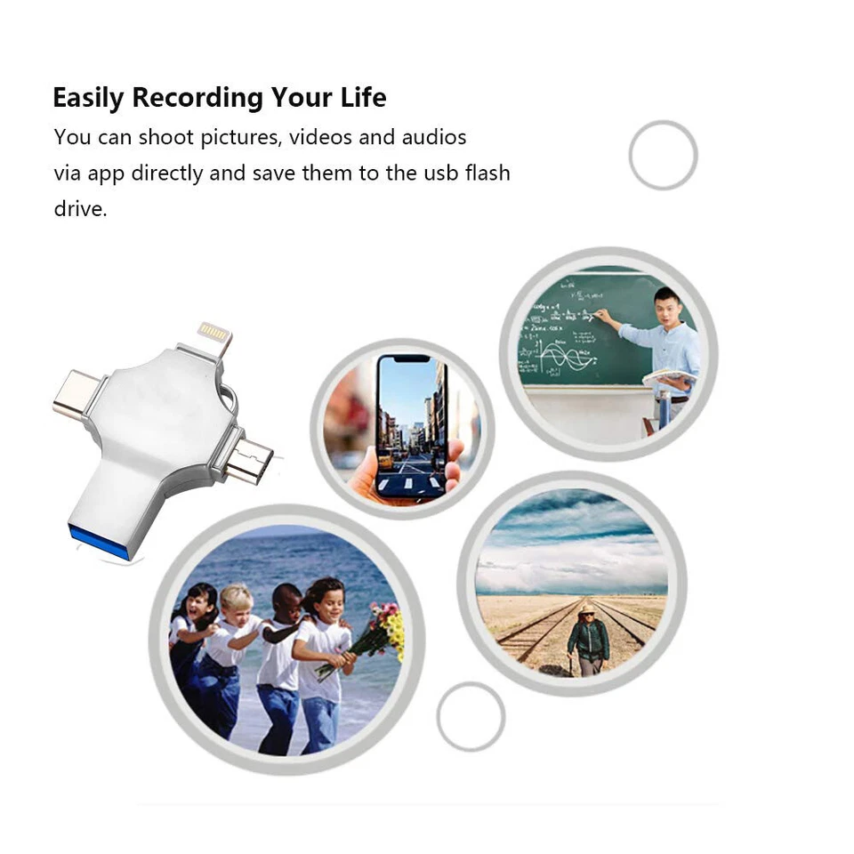 USB 128GB Flash Drive Type C 512 Memory Photo Stick for i Phone Android iPad Lot - Image 1 of 4