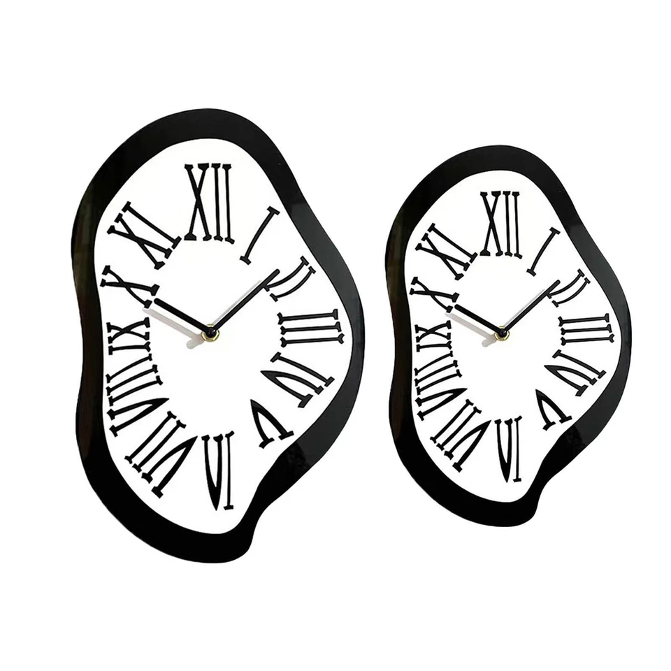 Melting Clock Silent Sweep Wall Clock Creative Distorted Wall Clock Interior - Image 1 of 1