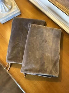 Banana Republic Timeless Velvet Decorative Pillow Covers (2) 24” Dark Brown READ - Picture 1 of 8
