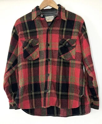 Vintage Briarcliff Over Shirt Mens Medium 15/15.5 Plaid Heavy Wool *AS IS* Italy - Image 1 of 4