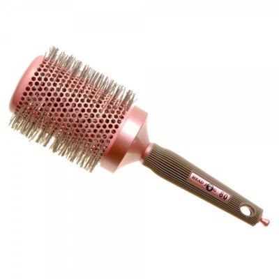 Head Jog Round Barrel Ceramic Ionic Radial Hair Brushes Pink - Radius 80 (60mm)