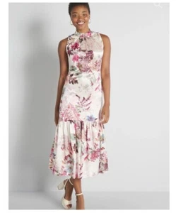 ModCloth London Closet NWT Phantom Fancy Floral V-Back Party Dress - Size 6 - Picture 1 of 4