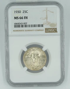 1930 NGC MS66FH Standing Liberty Quarter Blast White - Picture 1 of 3