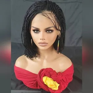 Handmade Braided Lace Wigs, Bob cut, short Micro millions braids. Short NWT - Picture 1 of 16