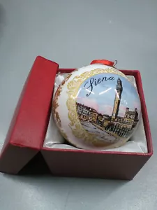 PALLA ADDOBBO PER NATALE - SIENA E PIAZZA DEL CAMPO - DIAMETRO 8 Cm - Foto 1 di 1