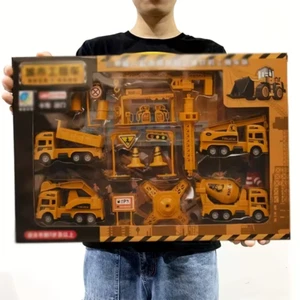 Set Giocattoli Cantiere Bambini Escavatore Camion Bulldozer Regalo Veicoli PVC - Foto 1 di 5