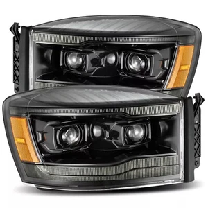 AlphaRex LUXX For 2006-2008 Dodge Ram LED Projector Headlights Lamps Alpha Black - Picture 1 of 14