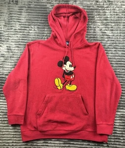 Disney Mickey Mouse Women’s Red Fleece Pullover Hoodie Sweatshirt 1X Embroidered - Picture 1 of 16