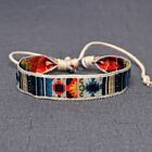 Strawberry Flower Embroidered Woven Bracelet Friendship Wrap Bracelet