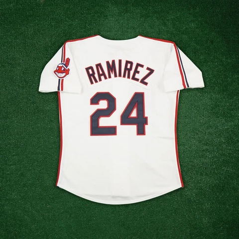Manny Ramirez 1993 Cleveland Indians Men's Home White Cooperstown Jersey Cover