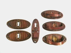 6 asas de muebles antiguos, herrajes, llaveros - cobre - Imagen 1 de 6
