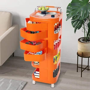 4 Tier Storage Trolley Home Snack Storage Cart Kitchen Storage Rack with Wheels - Picture 1 of 14
