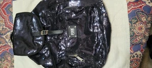 VICTORIA SECRET/PINK  SILVER/BLACK SEQUIN BACKPACK/BOOKBAG(PREOWNED) - Picture 1 of 10