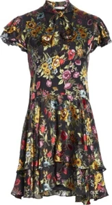 $440 Alice & Olivia Floral Dress Tiered Flutter Dress NWT Sz 6 - Picture 1 of 12