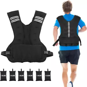 20lb Adjustable Body Weight Vest Men Women Strength Training Reflective Stripes - Picture 1 of 12