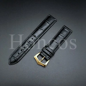 20 mm Se adapta a Patek Philippe Negro Cuero Genuino Correa Reloj Correa Personalizada Dorada - Imagen 1 de 20