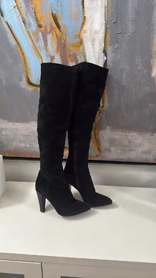 Bota de terciopelo con tacón hasta la rodilla Nine West  Foto 1 de 4