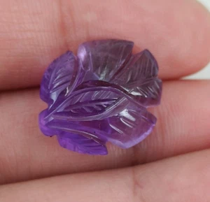 Natural Amethyst Flower Shape Handmade Carvings Gemstone for Jewelry Making - Picture 1 of 14