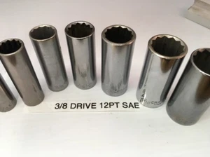 Craftsman 3/8 Drive DEEP 12pt Sockets - 3/8 ~ 7/8" - You Choose - All USA Made - Picture 1 of 9