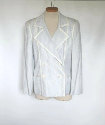  Chaqueta Blazer Para Mujer EVAN PICONE Petites Azul Claro Doble Pecho Talla 8 Foto 1 de 4