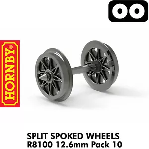 SPLIT SPOKED WHEELS & AXELS 12.6mm Pack10 OO Gauge 1:76 model rail HORNBY R8100 - Picture 1 of 3